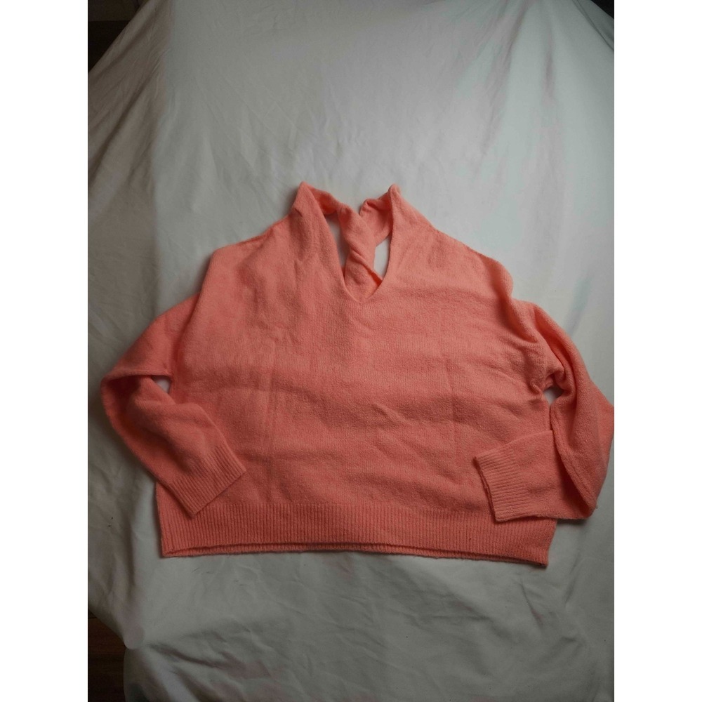 Peach Love California Sweater Womens L Peach Orange Boho Oversized Slouchy Chic